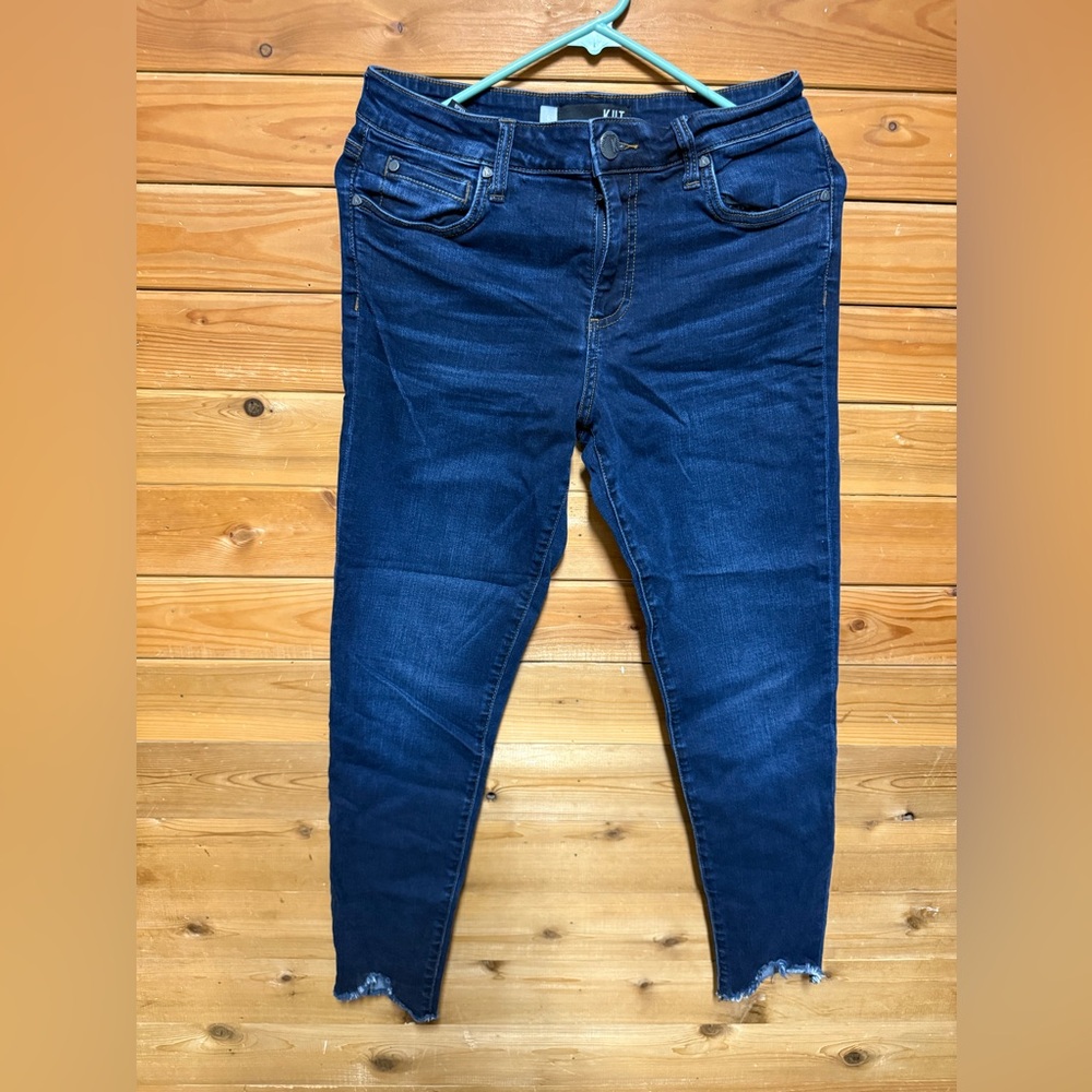 Kut from the Kloth Dark Blue Ankle Crop Jeans - Size 6